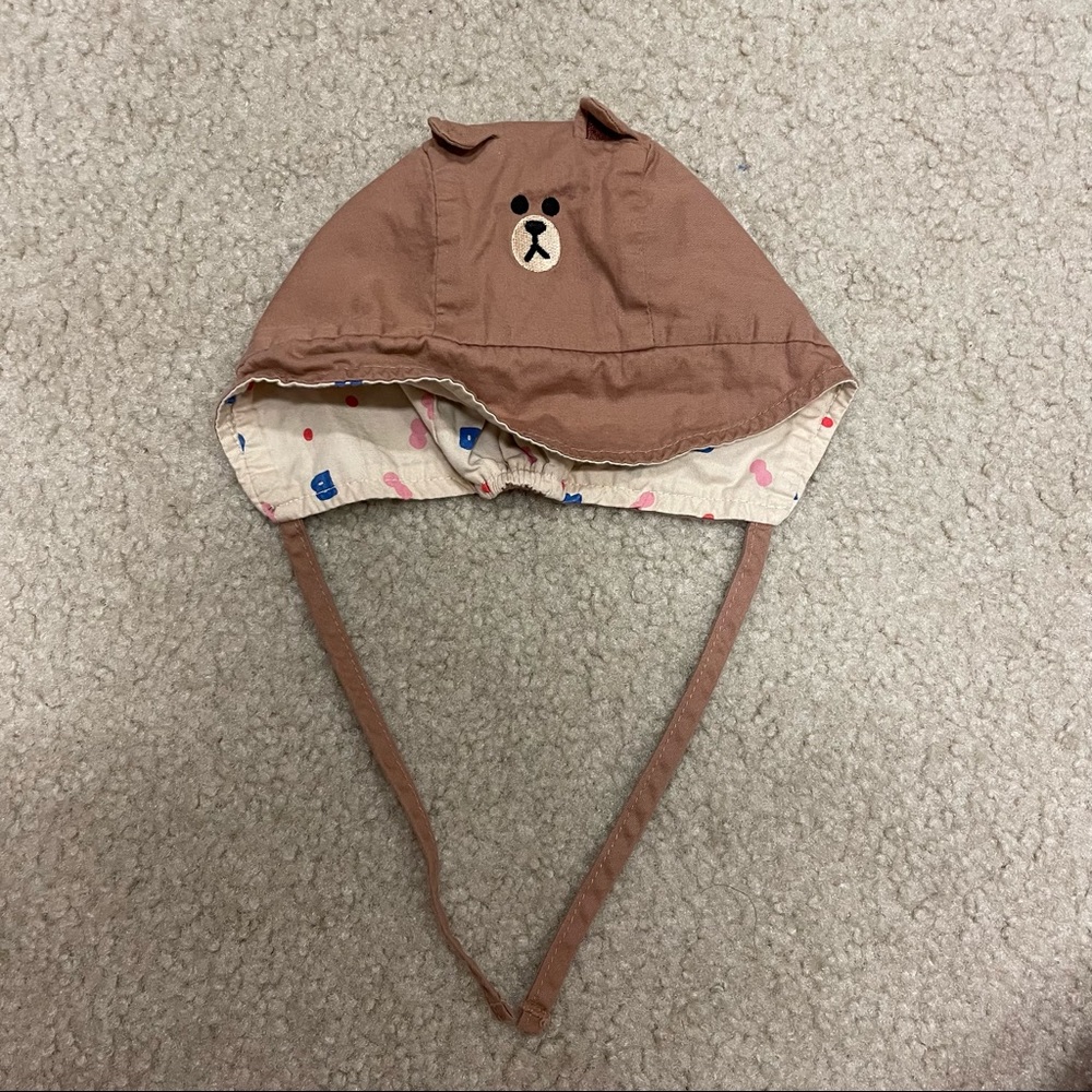 Line Friends brown bear baby hat